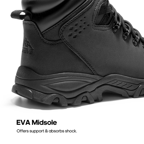 Men's Fur-Lined Thinsulate Waterproof Snow Boots - BLACK - 1